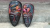Masques réalisés avec des motifs d'oiseau et de fleur rappelant le paysage haïtien © IPIMH 20132013
